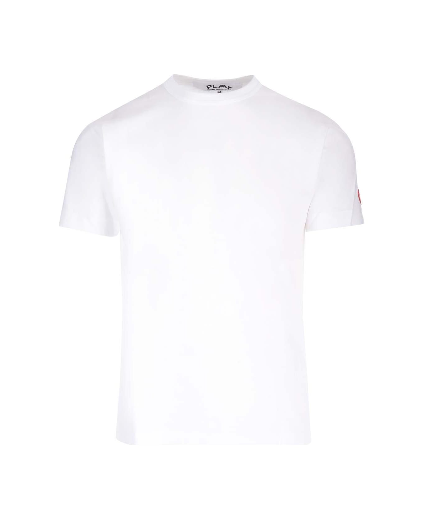Comme des Garçons Play Logo Patch Crewneck T-shirt - Bianco シャツ