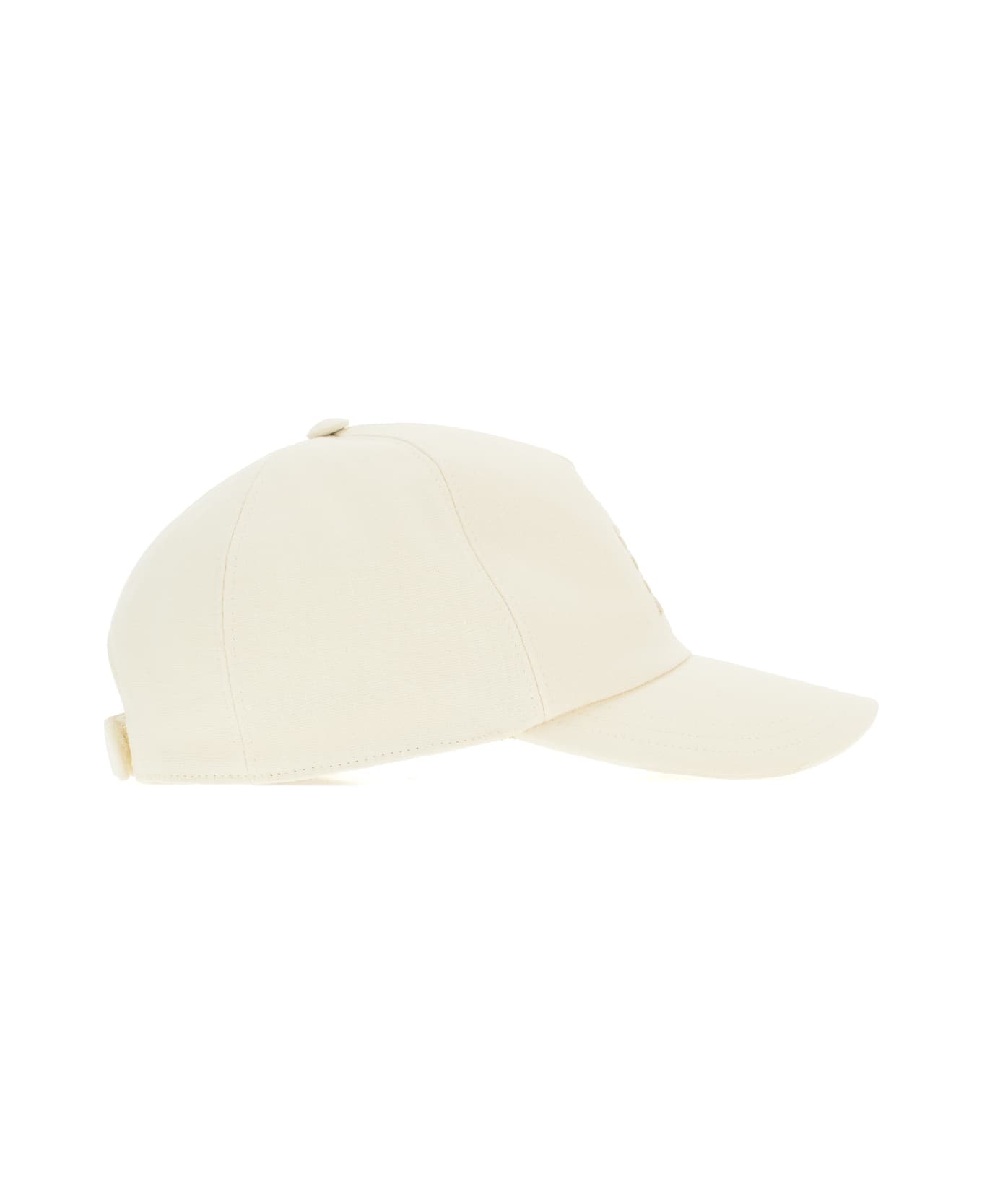 Fendi Ivory Linen Blend Baseball Cap - Naturale