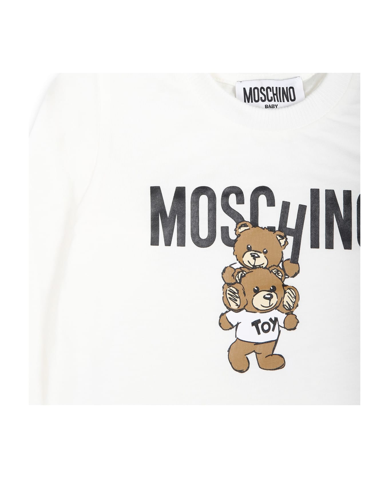 Moschino White T-shirt For Babykids With Teddy Bear - Ivory