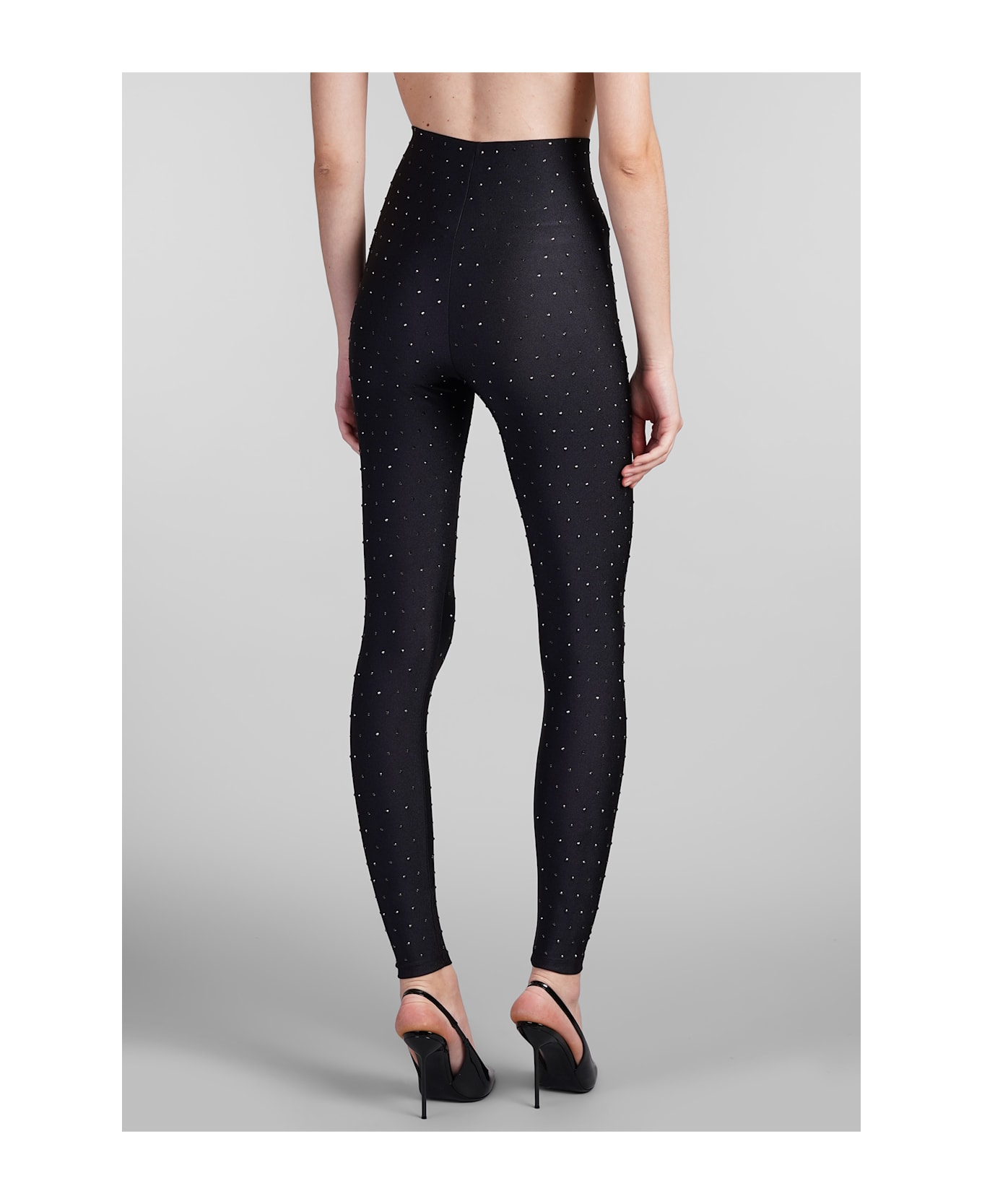 The Andamane Holly Crystal Leggings In Black Polyamide - black