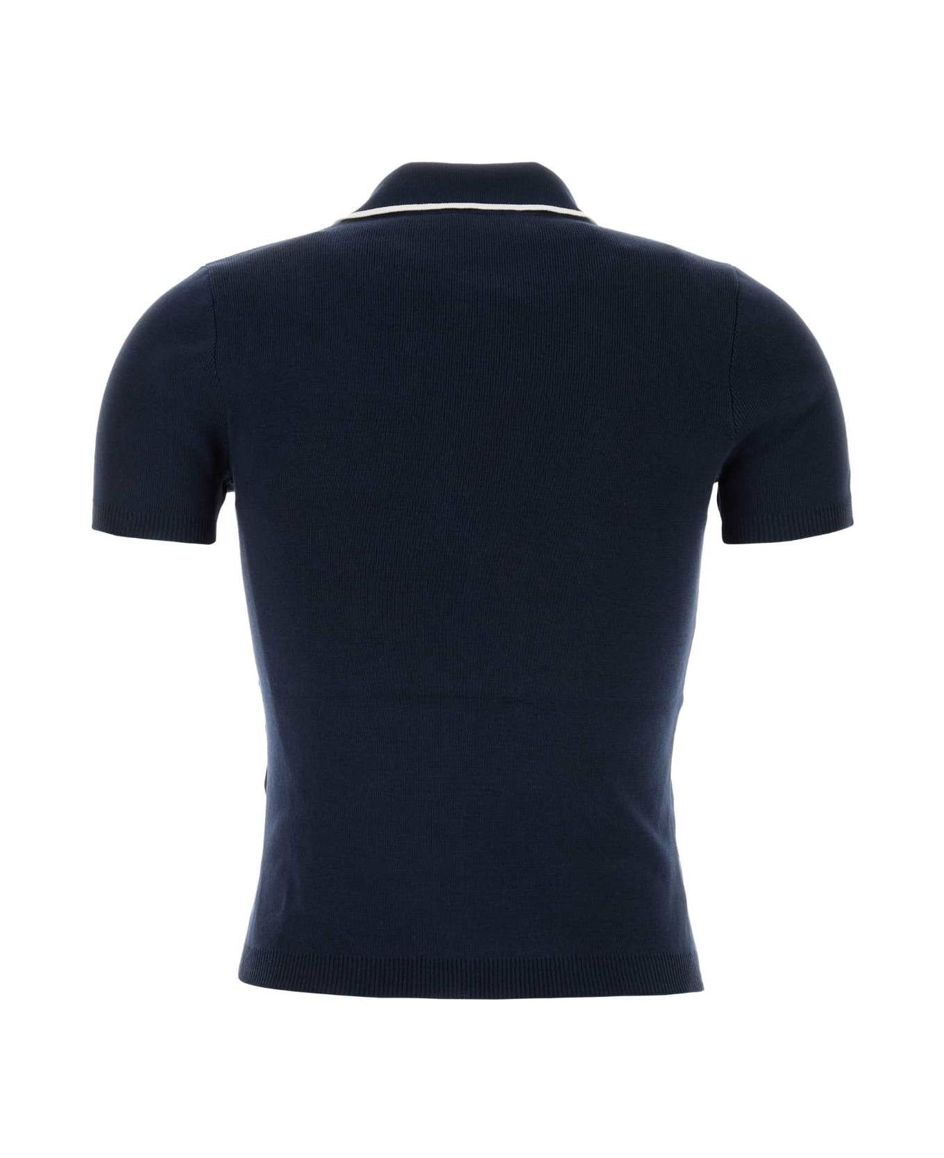 Valentino Garavani Navy Blue Cotton Polo Shirt - NAVY AVORIO