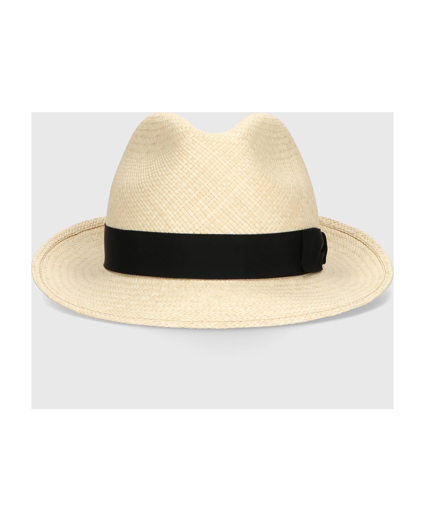 Borsalino Federico Panama Quito Medium Brim - NATURAL, BLACK HAT BAND 帽子