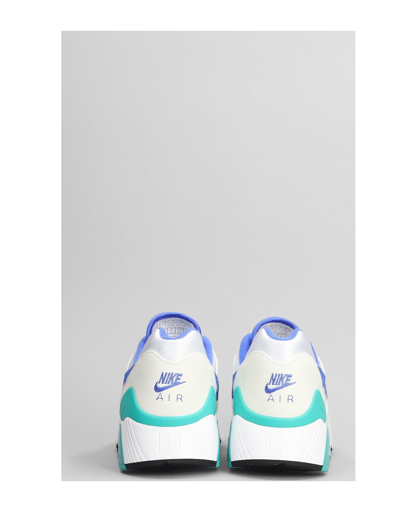 Nike Air 180 Sneakers In White Leather And Fabric - white