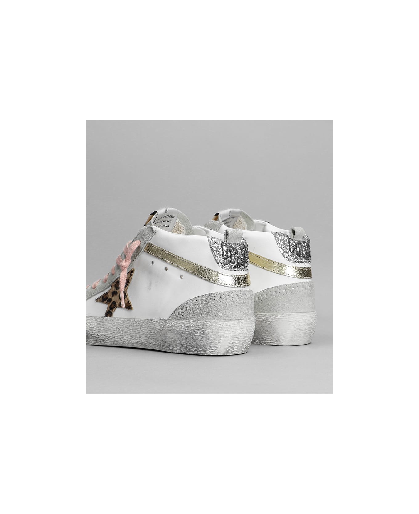 Golden Goose Mid Star Sneakers In White Suede And Leather - Bianco