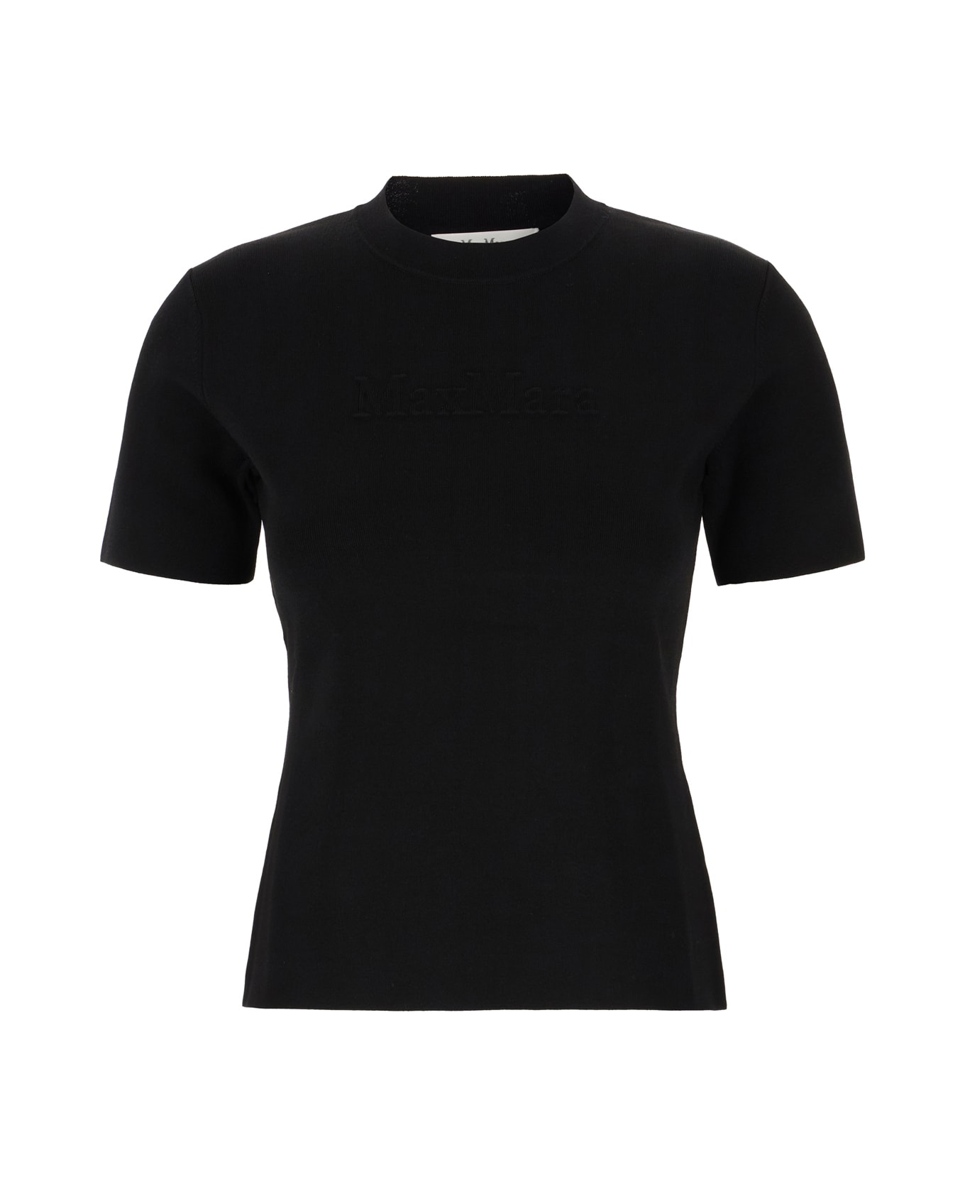 Max Mara Black Stretch Viscose Blend T-shirt - Nero