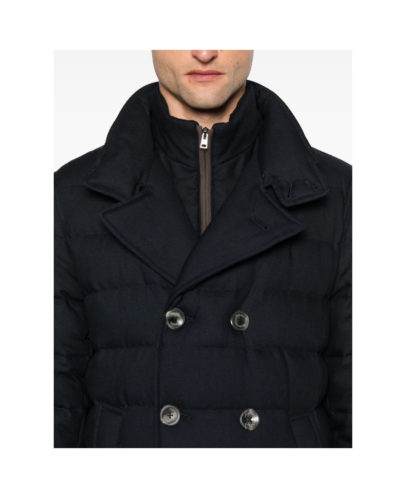 Herno Double-breasted Quilted Jacket - Blue