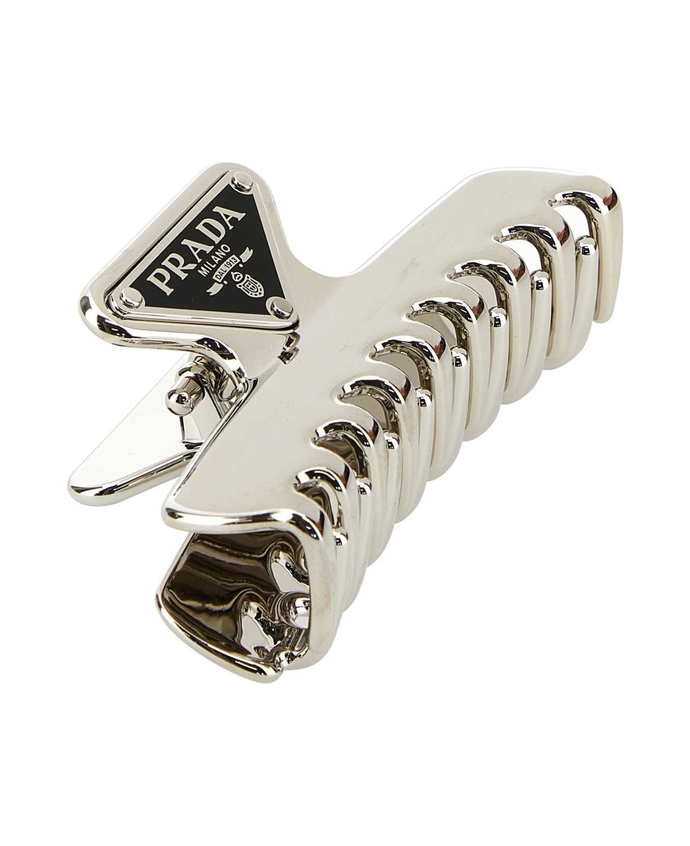 Prada Silver Metal Hair Clip - Silver ヘアアクセサリー