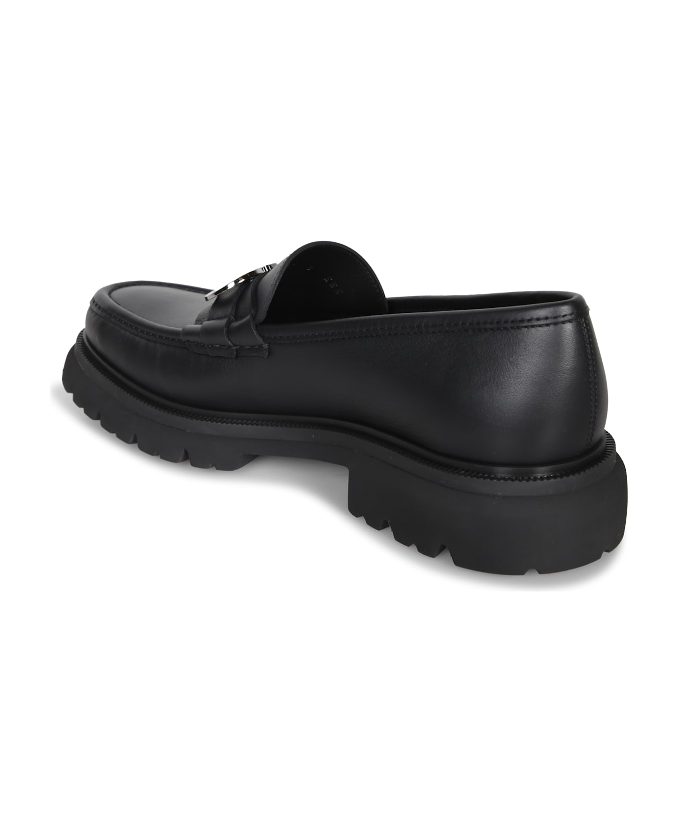 Ferragamo Gancini Black Loafer - Black