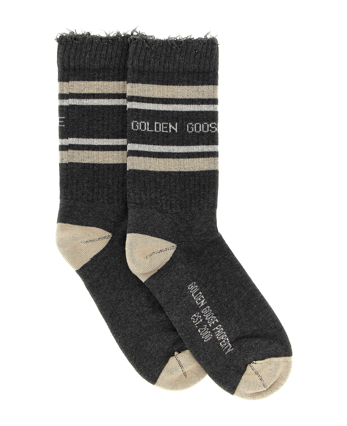 Golden Goose Logo Socks - Gray