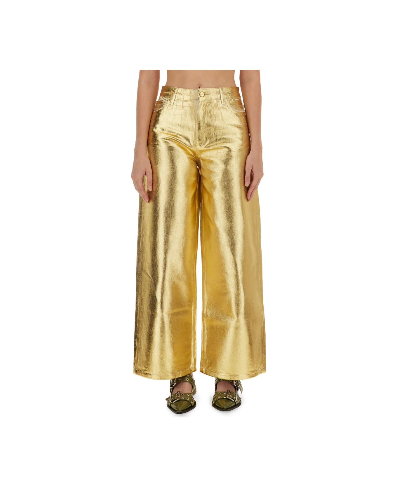 Ganni Jeans Wide Leg - GOLD