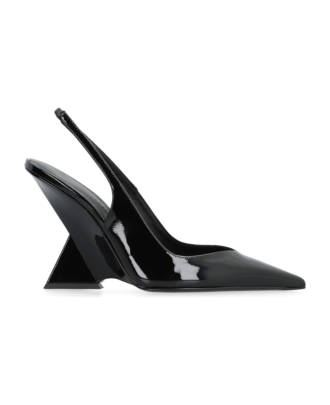 The Attico Cheope Patent Leather Slingback Pumps - black