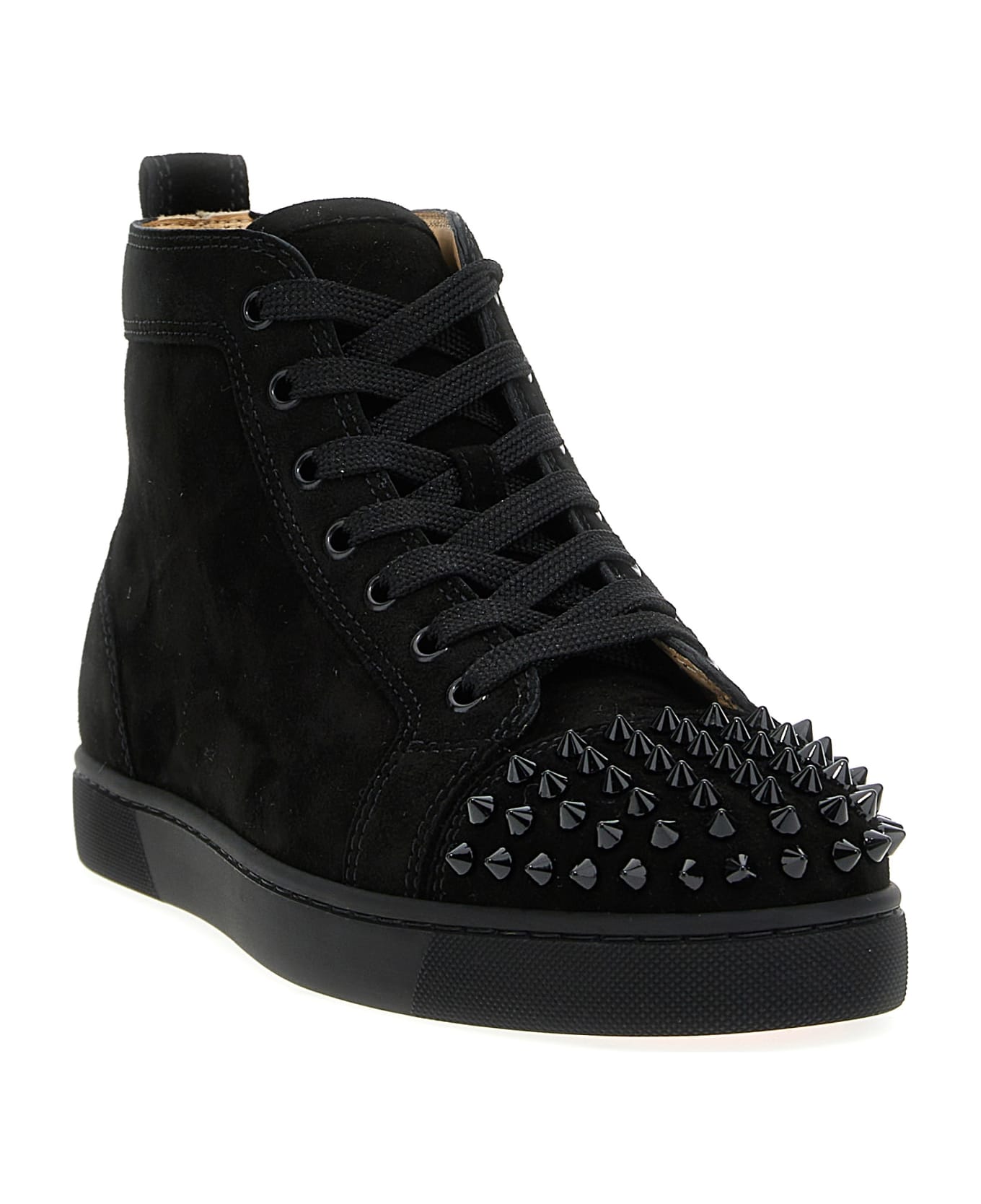 Christian Louboutin 'lou Spikes Flat' Sneakers - Black  