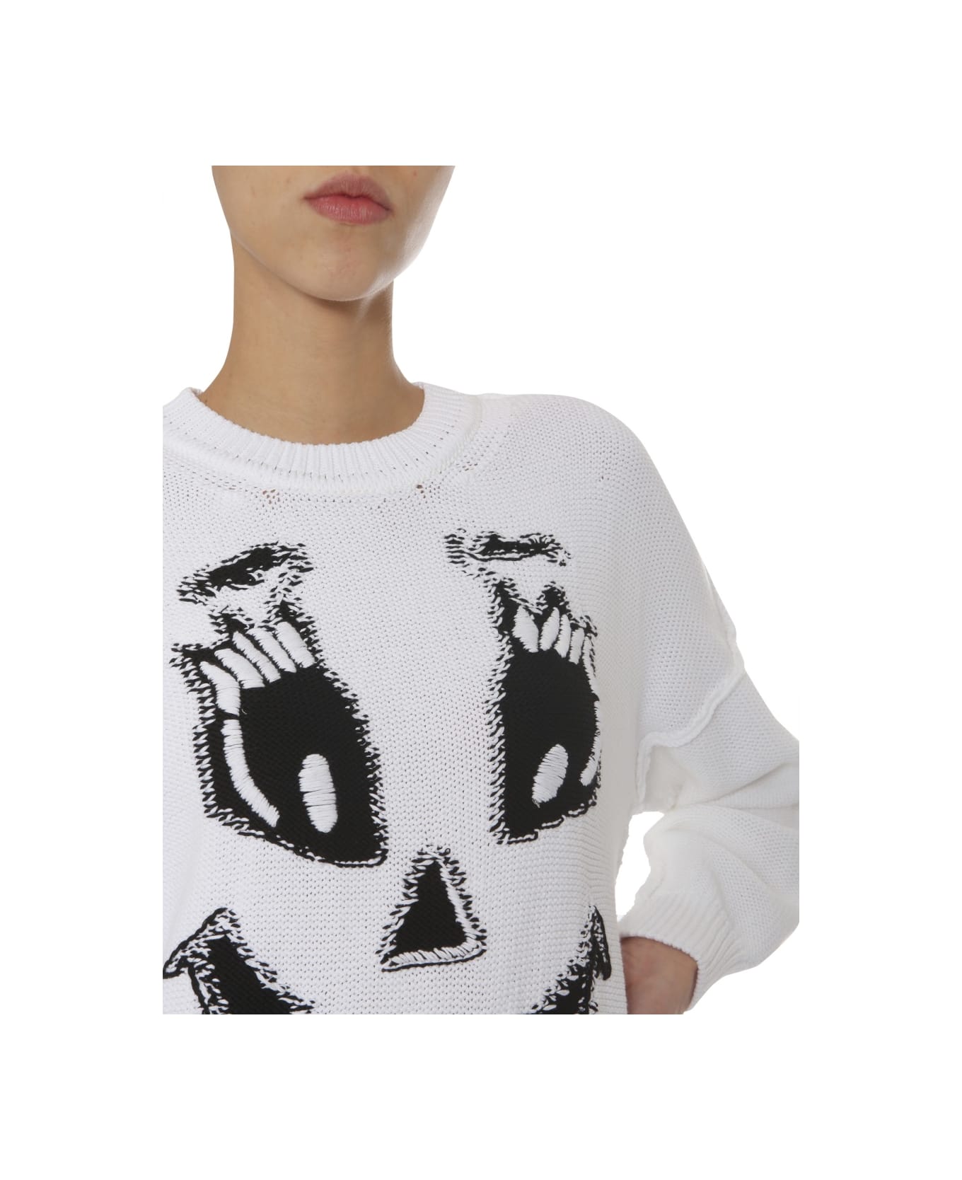 Moschino Crew Neck Sweater - WHITE