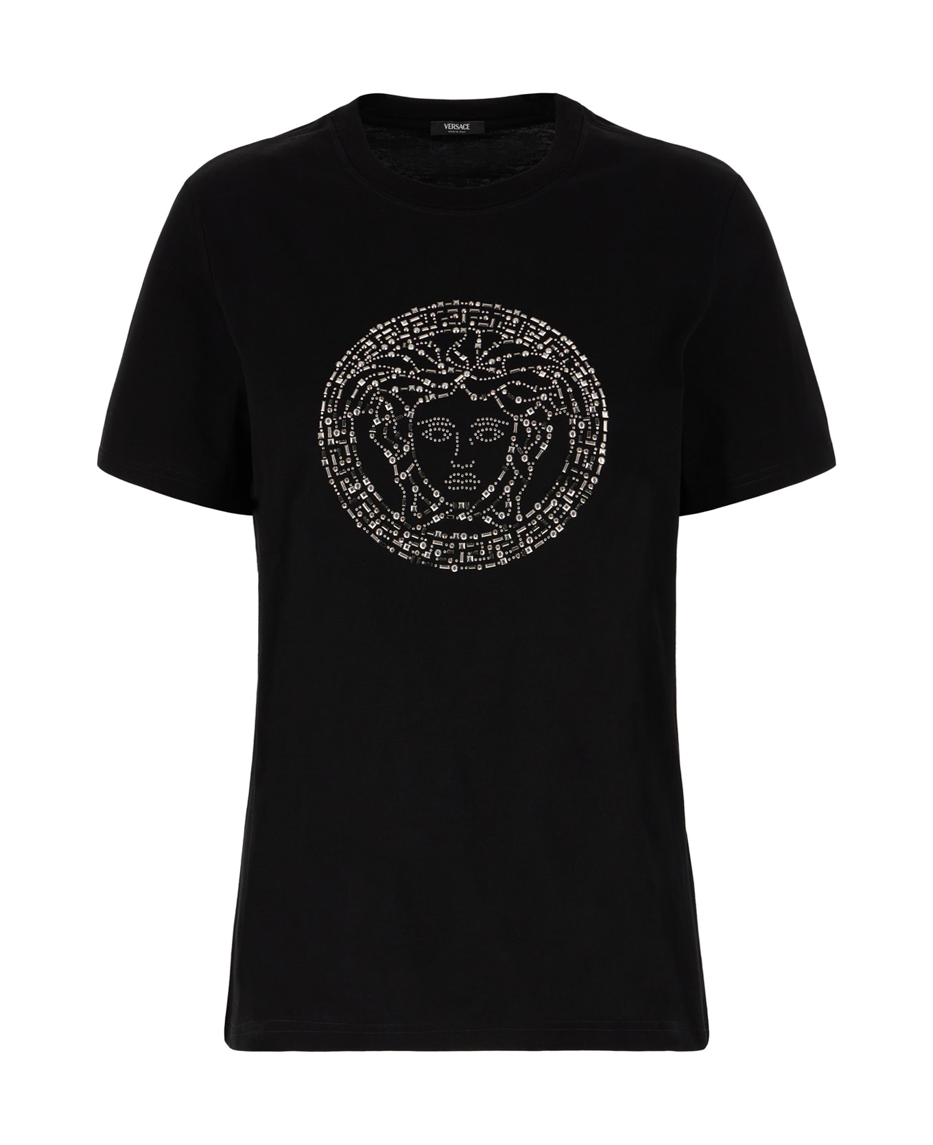 Versace Black Cotton T-shirt - BLACK