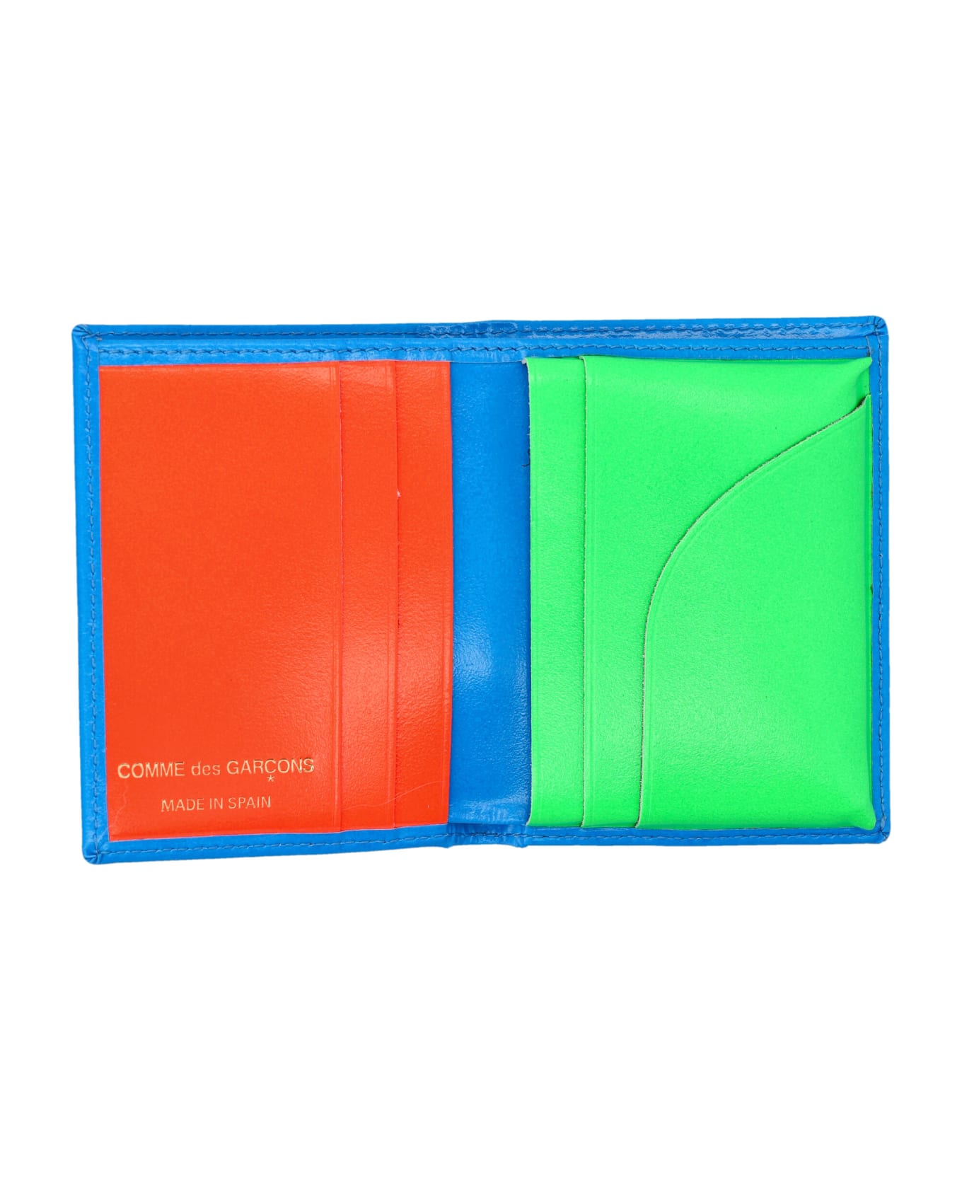 Comme des Garçons Wallet Super Fluo Cardholder - GREEN BLUE