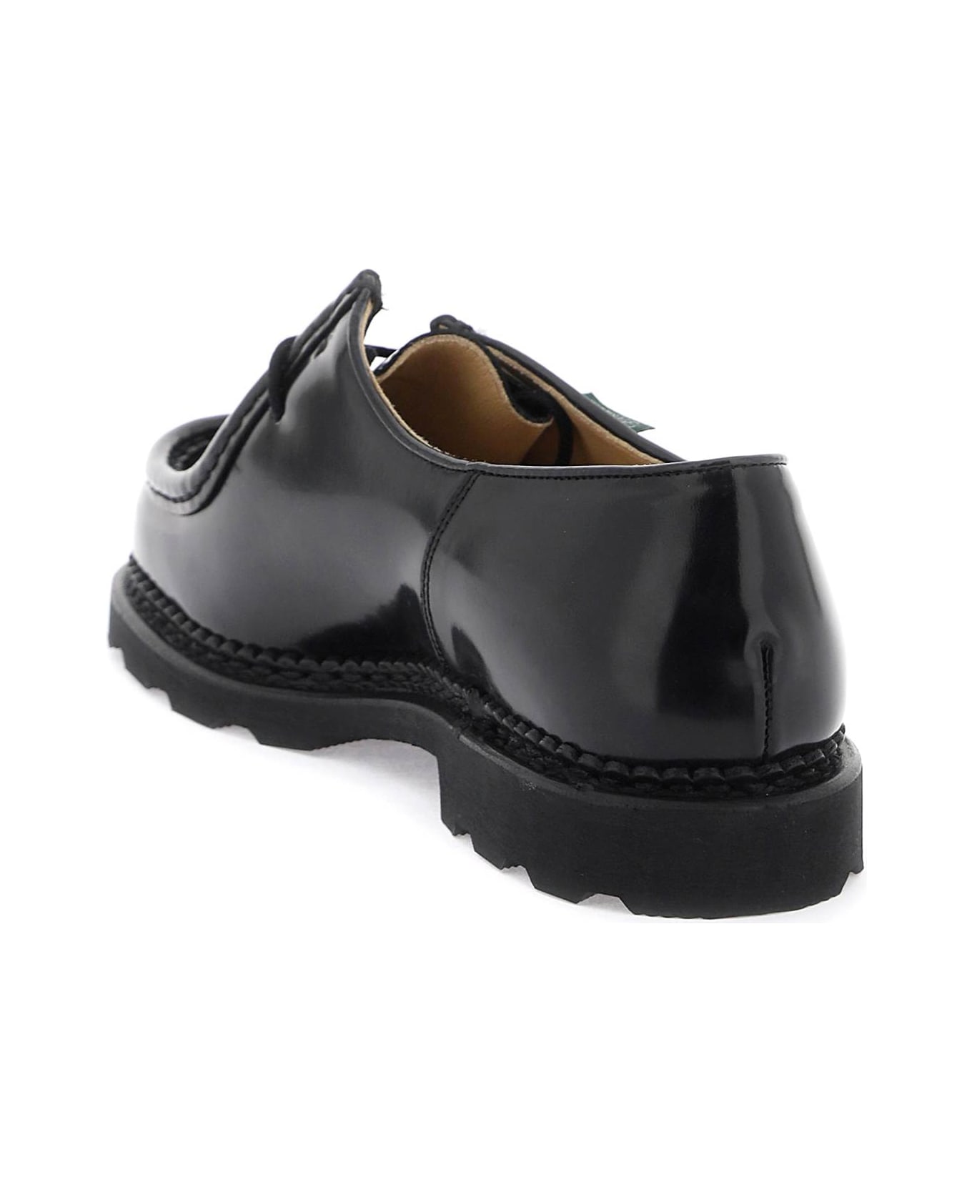 Paraboot Leather 'michael' Derby Shoes - Noire Gloss Noir