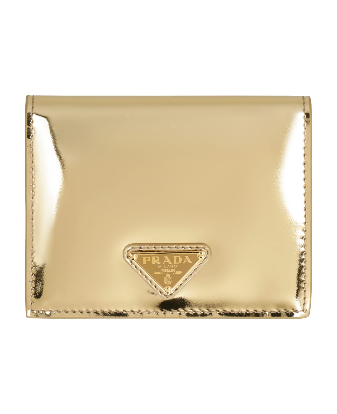 Prada Metallic Leather Wallet - Gold