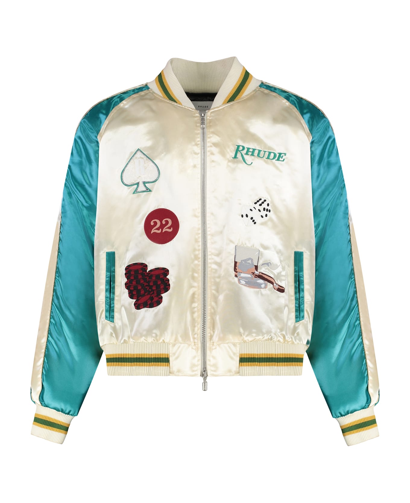Rhude Padded Bomber Jacket - White