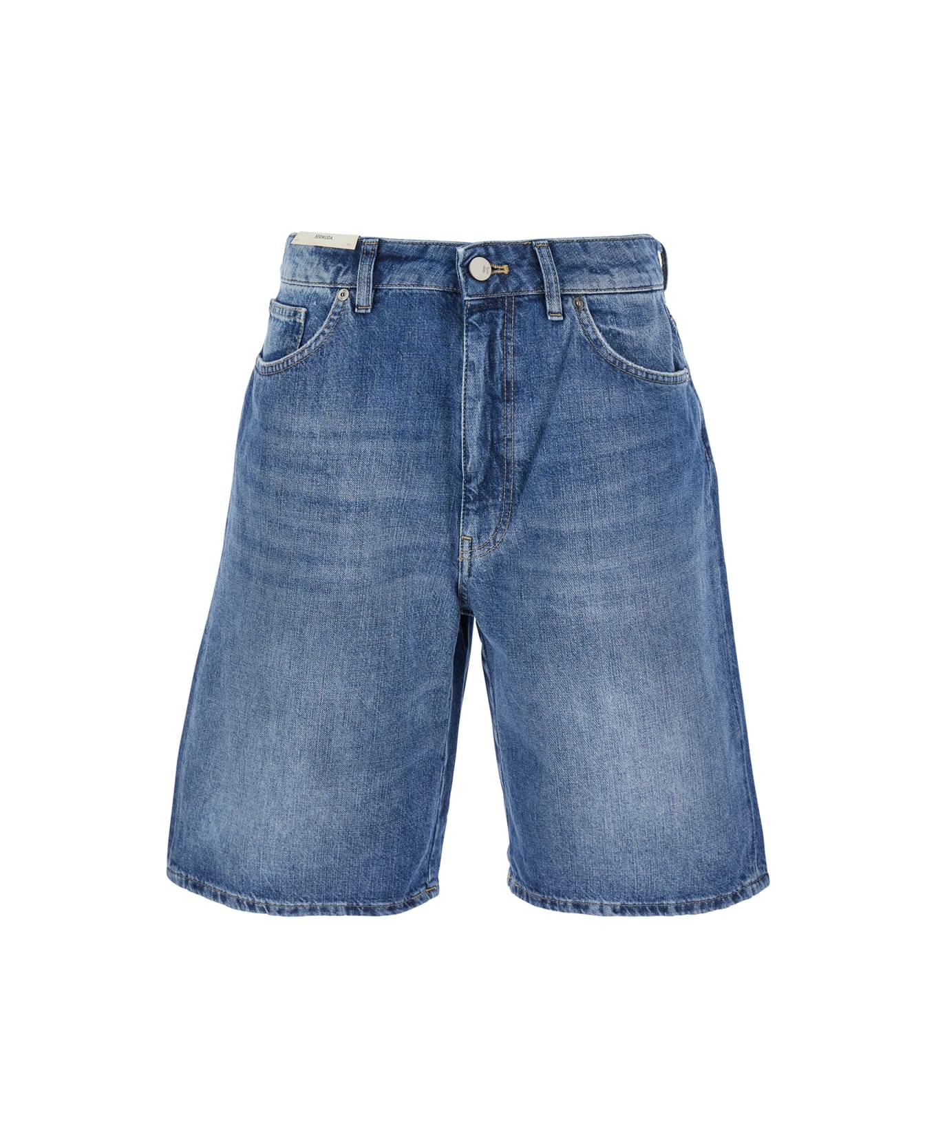 PT Torino 
gianna
 Blue Bermuda Pants With Logo Patch On The Rear In Denim Woman - Blu
