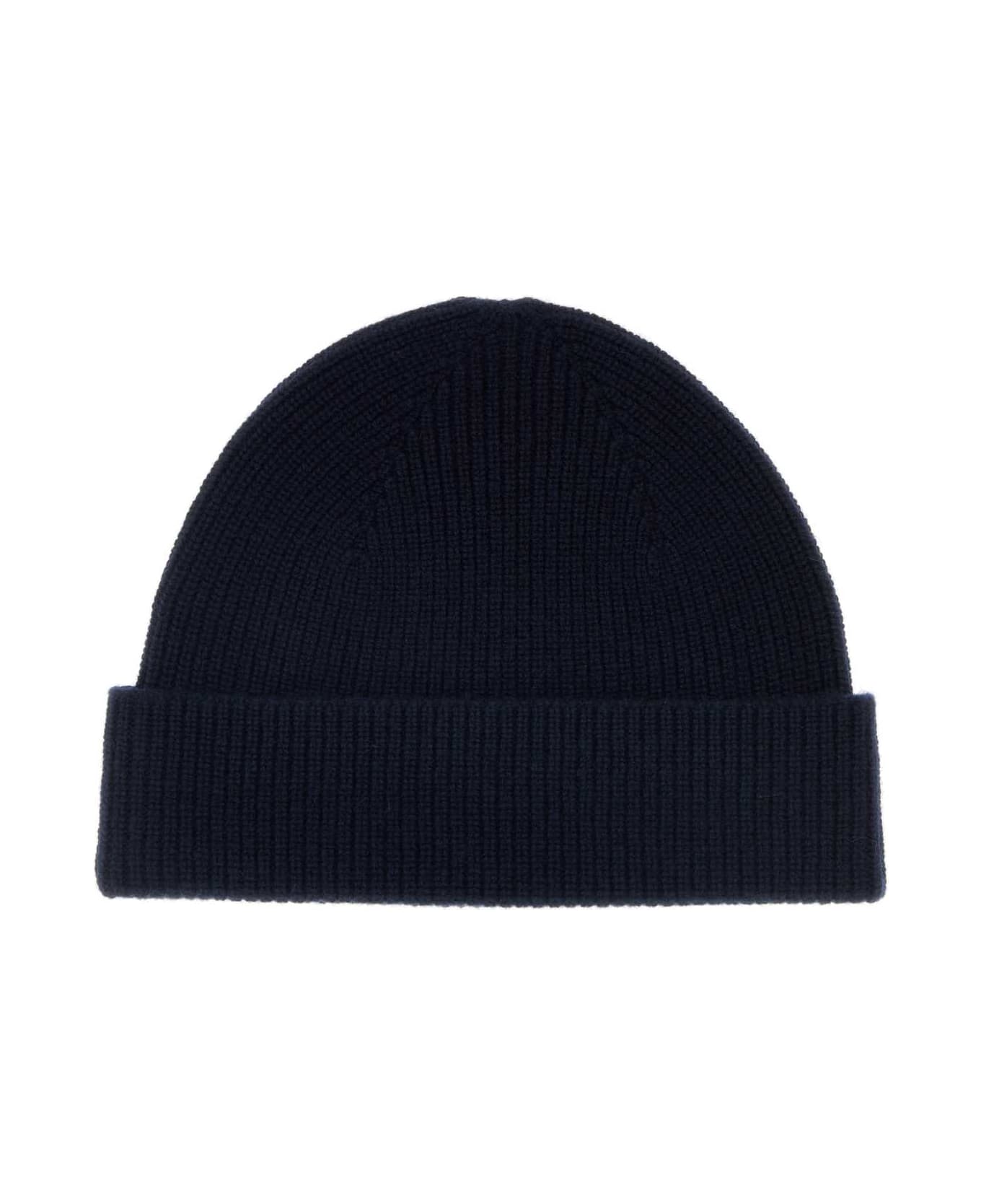 Zegna Dark Blue Cashmere Beanie Hat - B09
