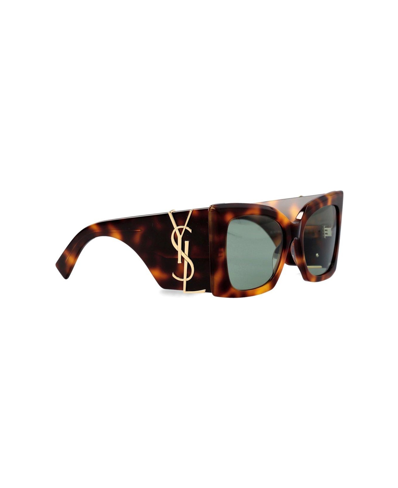 Saint Laurent Eyewear Saint Laurent Square Frame Sunglasses - Hav green