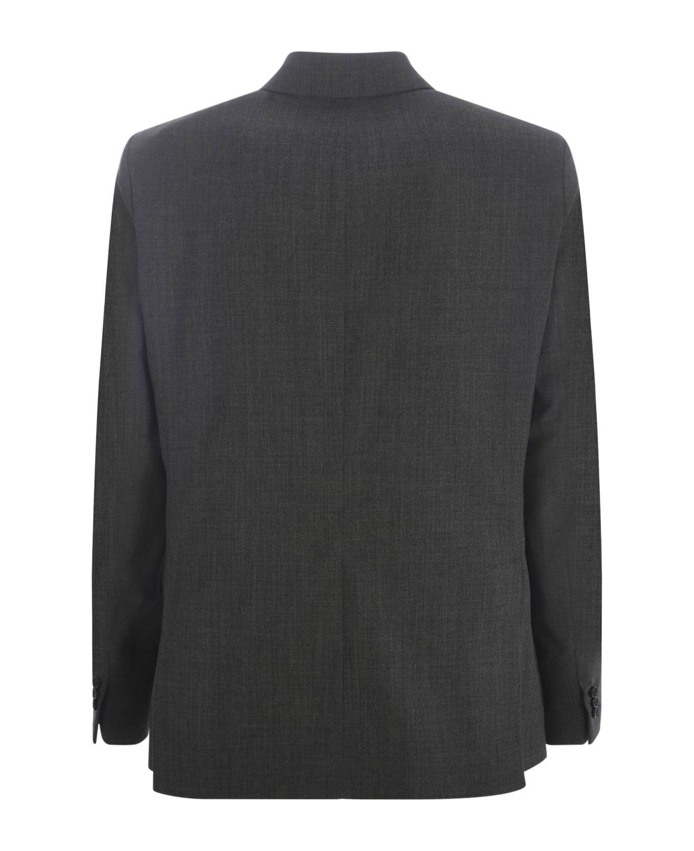 Amaranto Double-breasted Jacket Amaranto In Wool Blend - Piombo