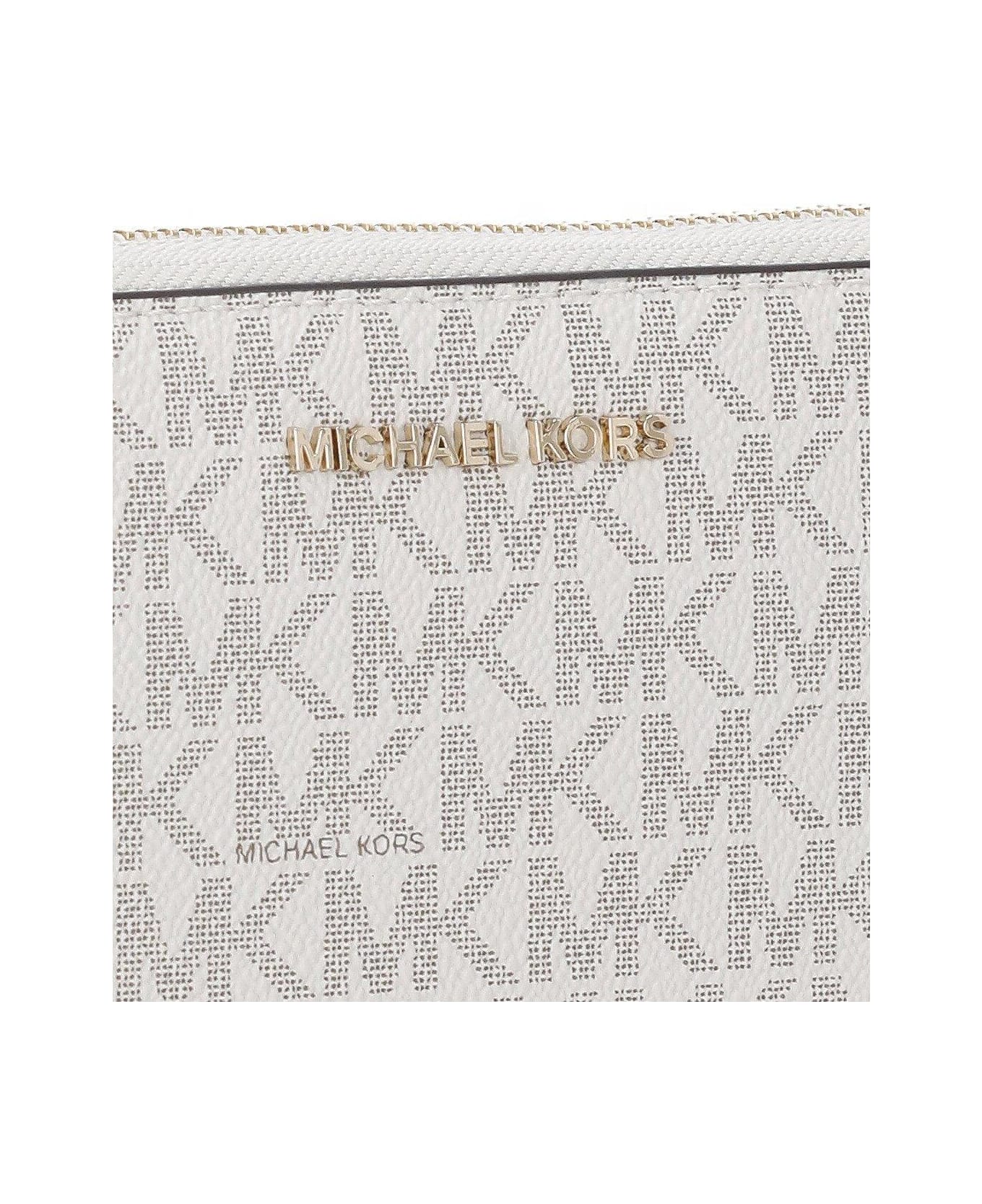 Michael Kors Monogram-print Zipped Wallet - Vanilla