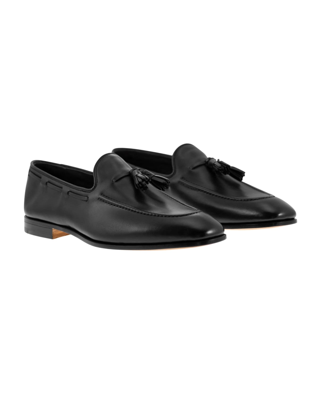Church's Brushed Calf Leather Loafer - BLACK