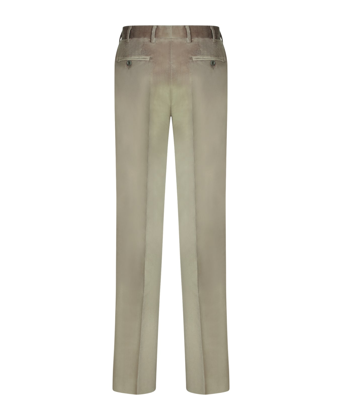 Canali Taupe Corduroy Trousers - Beige