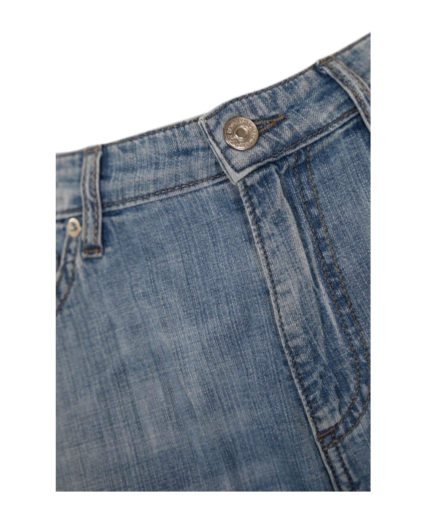 Roy Rogers Straight Cotton Jeans - Denim
