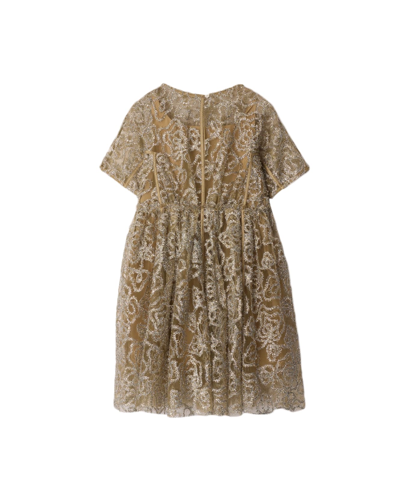 Burberry Metallic Tulle Dress - Sabbia
