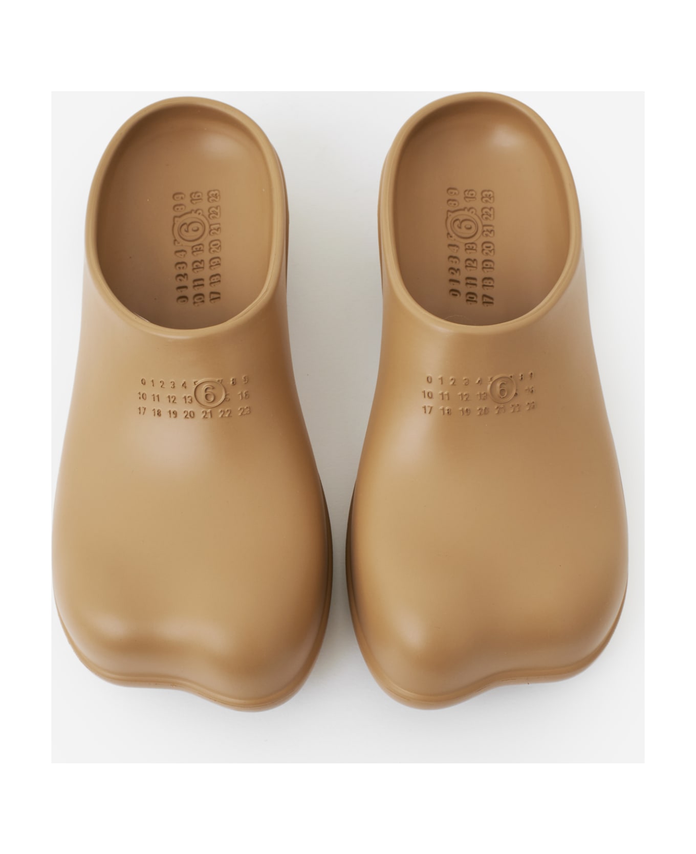 MM6 Maison Margiela Camel Rubber Anatomic Slippers - DOE BROWN