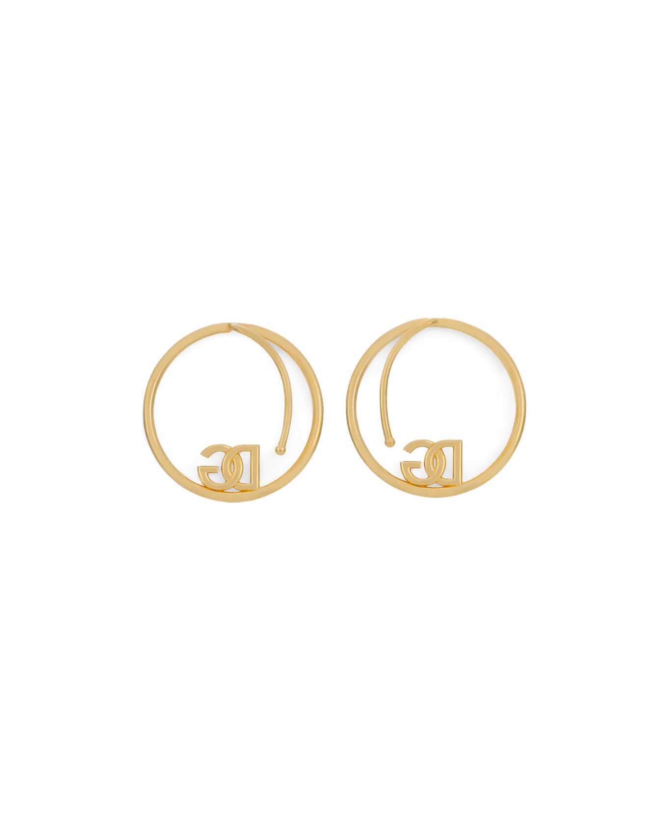Dolce 
Gabbana Dg Logo Hoop Earrings - Golden