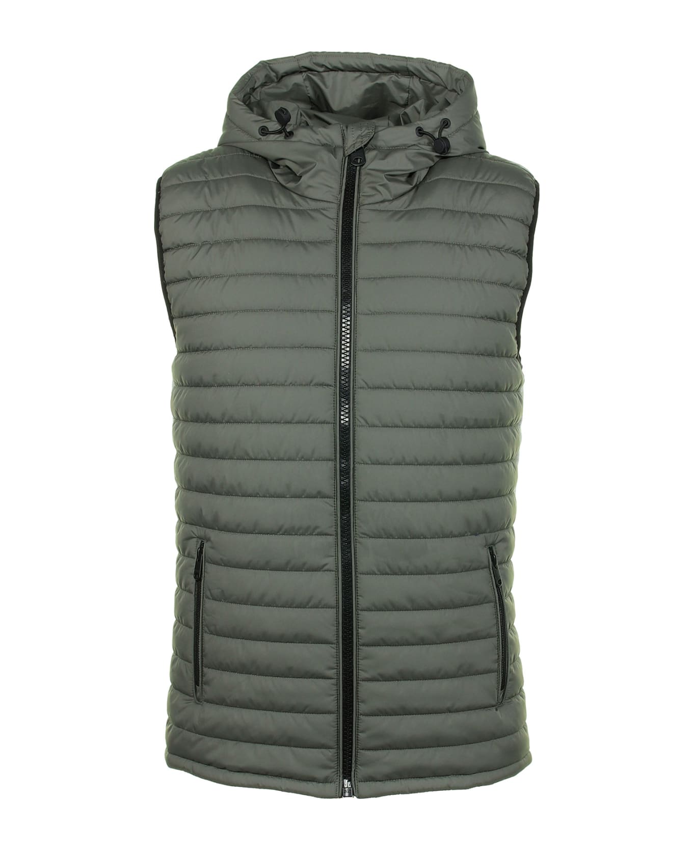 Ecoalf Quilted Vest With Hood - SOFT KHAKI