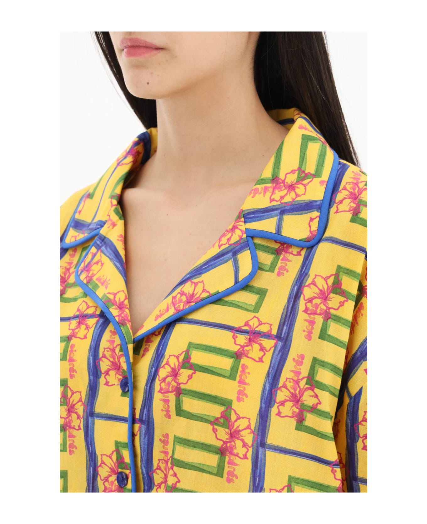 SIEDRES Multi Print Bowling Shirt - MULTI (Yellow) シャツ