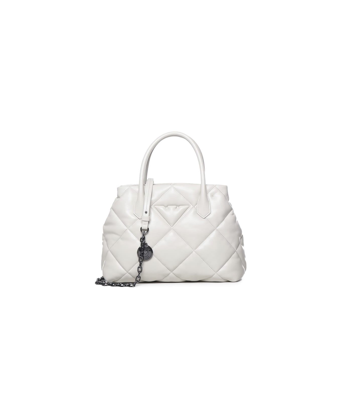 Emporio Armani Quilted Effect Hand Bag - White バッグ