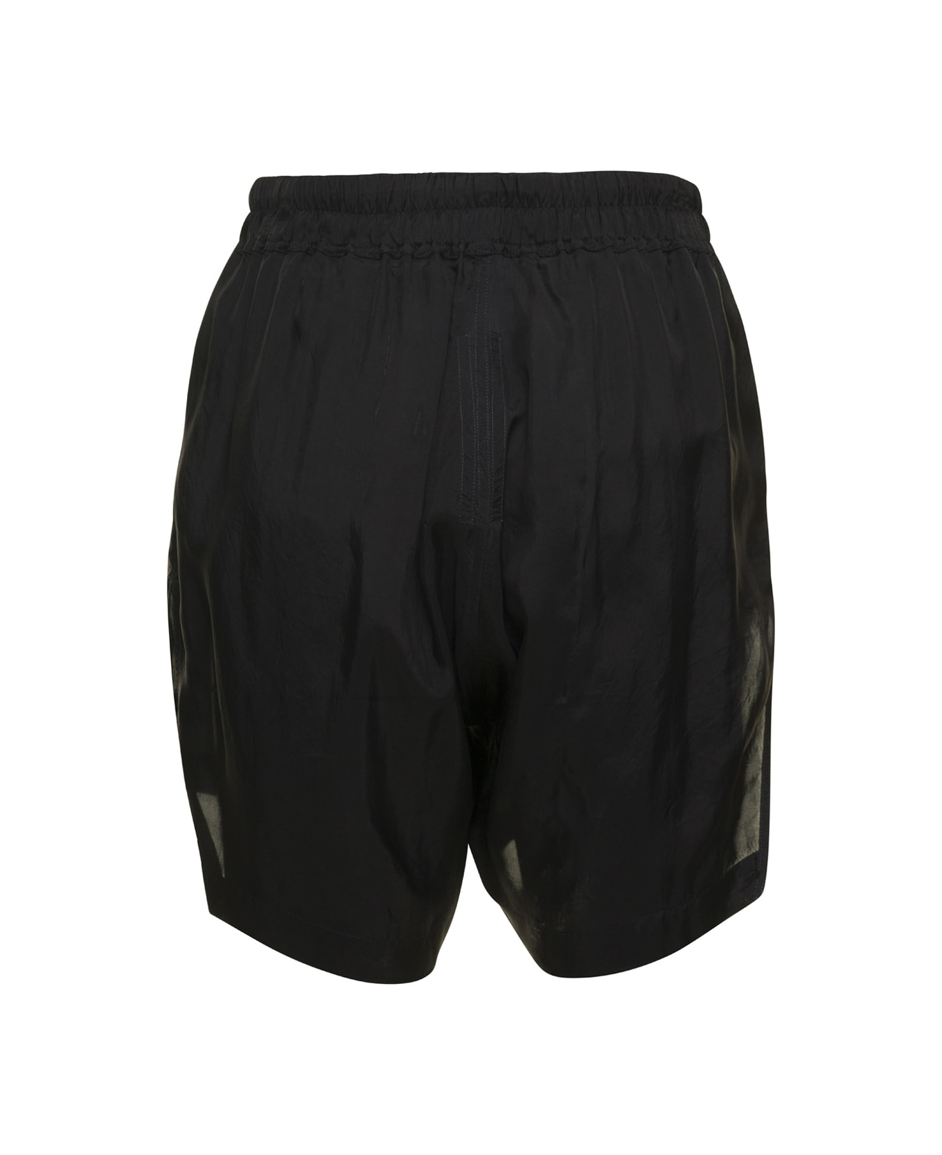 Rick Owens Black Boxers Shorts In Cupro Woman - Black ショートパンツ