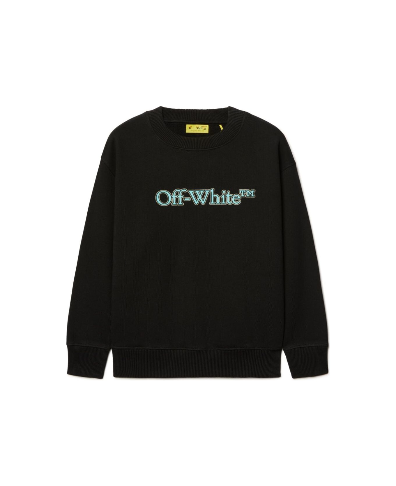 Off-White Black Crewneck Sweatshirt With Printed Logo On The Front In Cotton Boy - BLACK