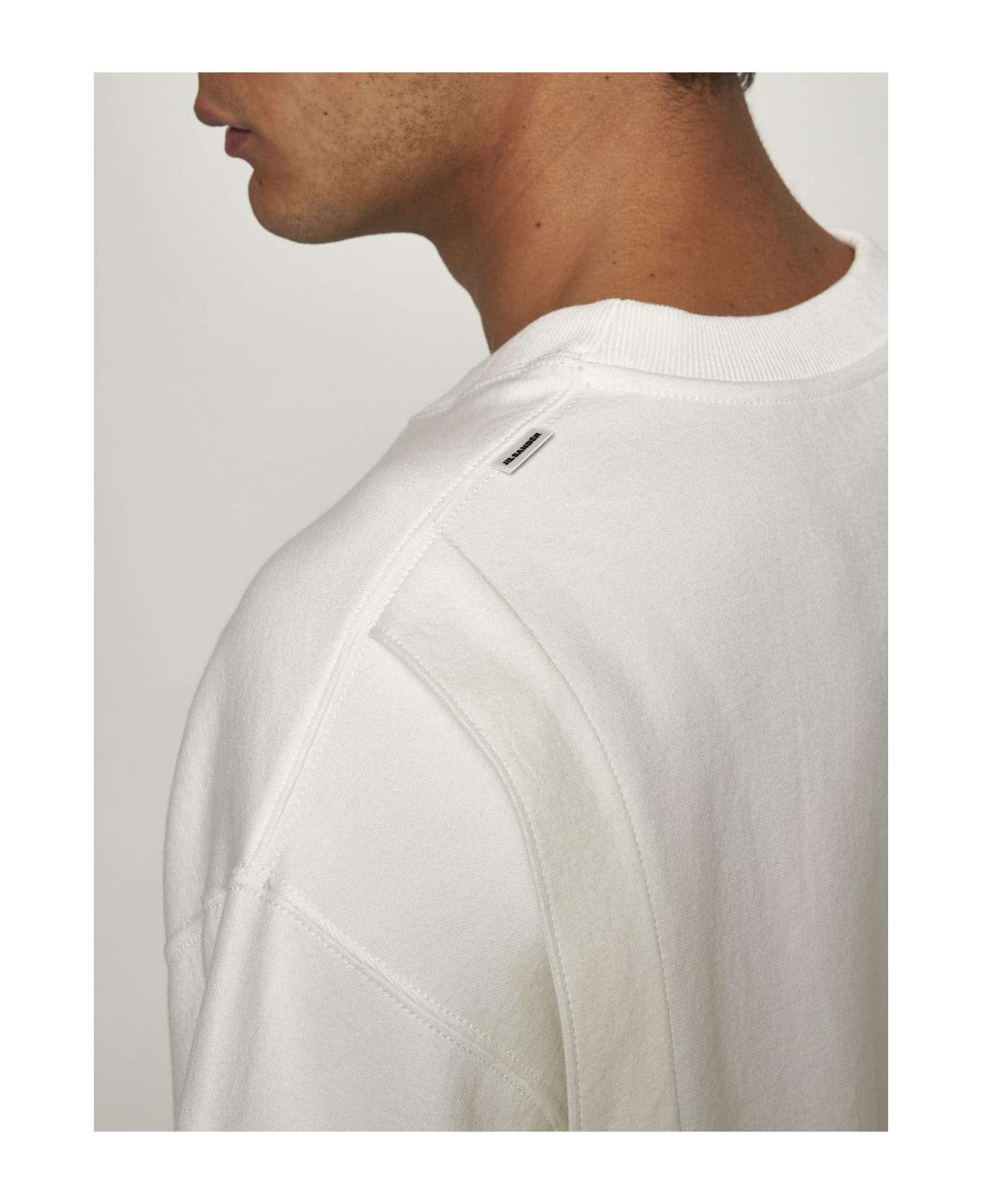 Jil Sander White Cotton Short-sleeved Sweatshirt - Optic White