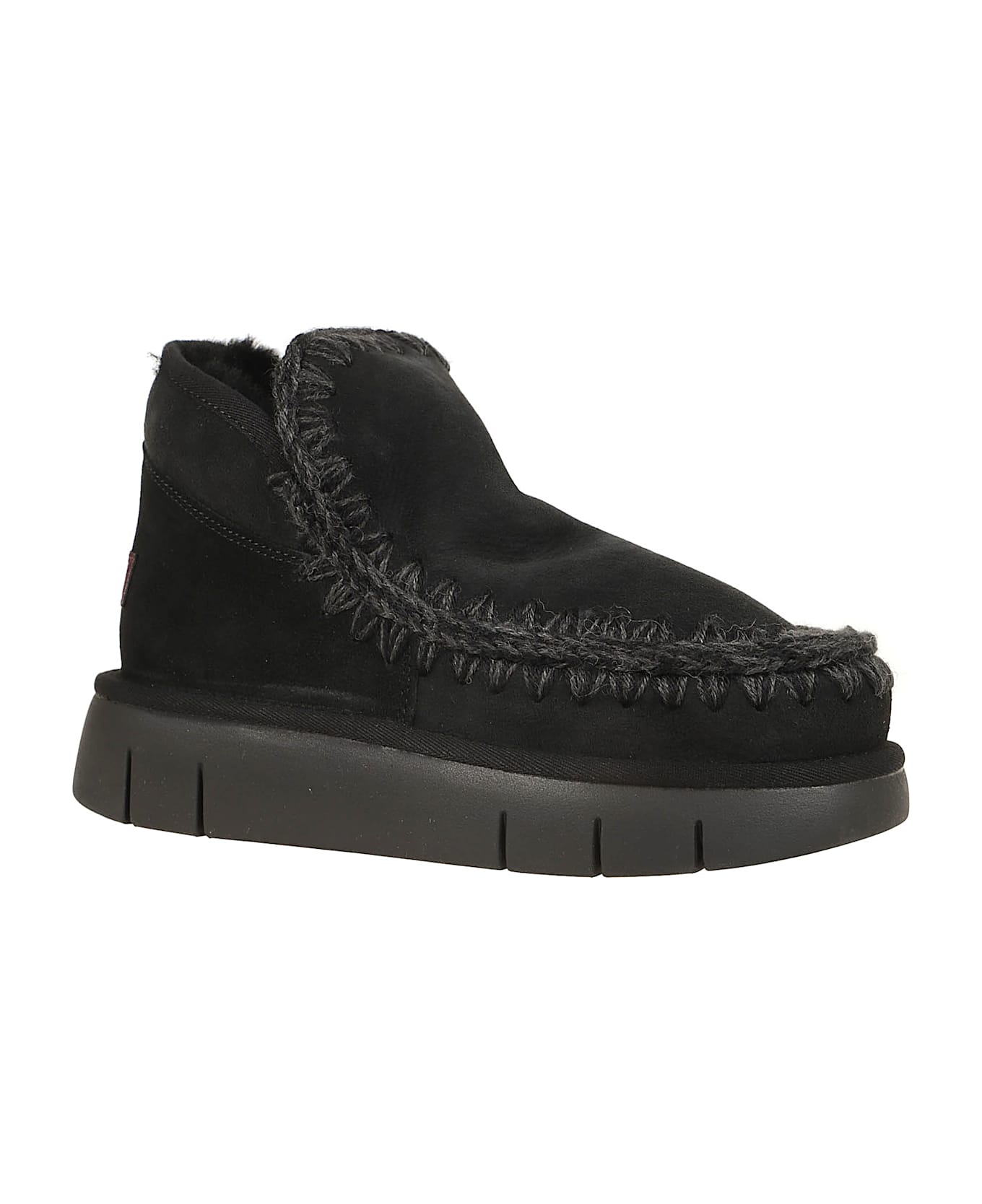 Mou 
eskimo
 Black Slip-on Boots With Rear Logo In Suede Woman Mou - Bkbk Black Black