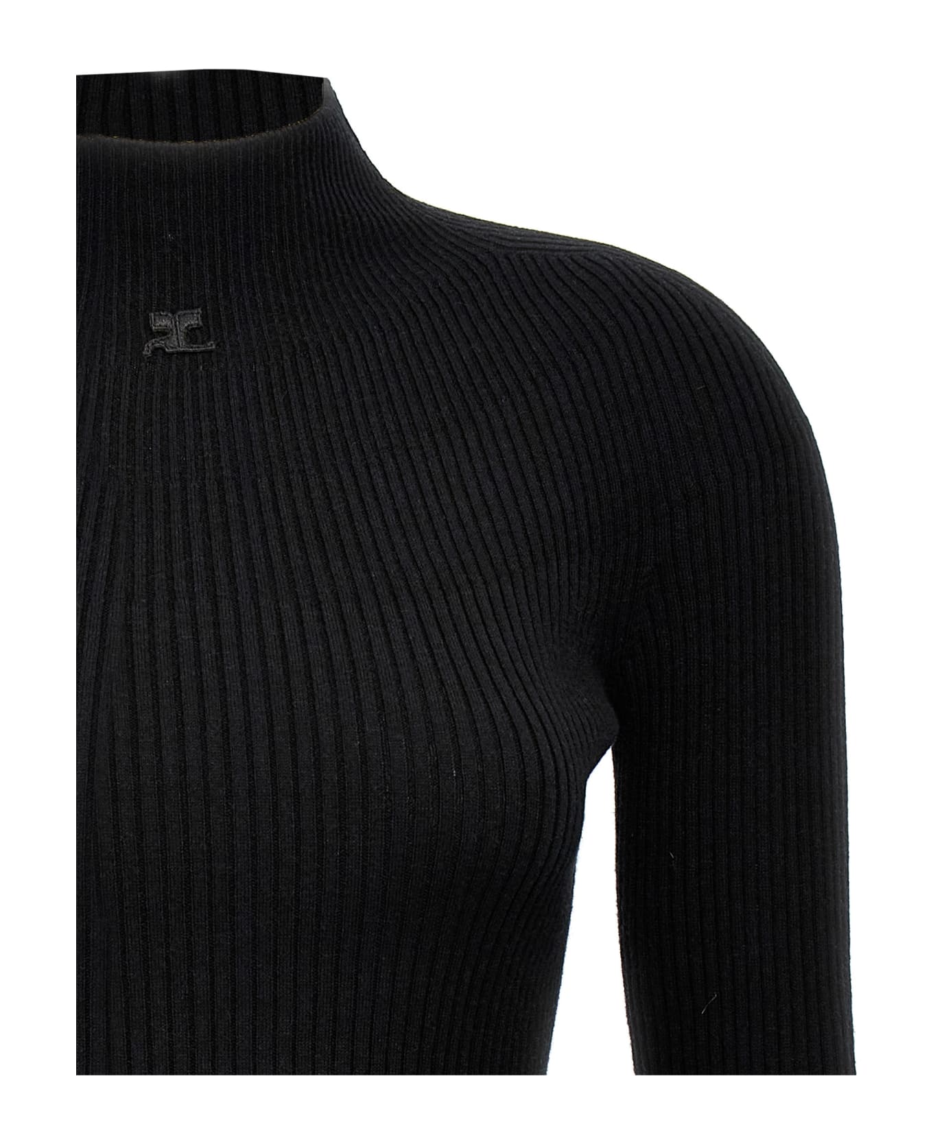 Courrèges 'solar Light Rib' Sweater - Nero