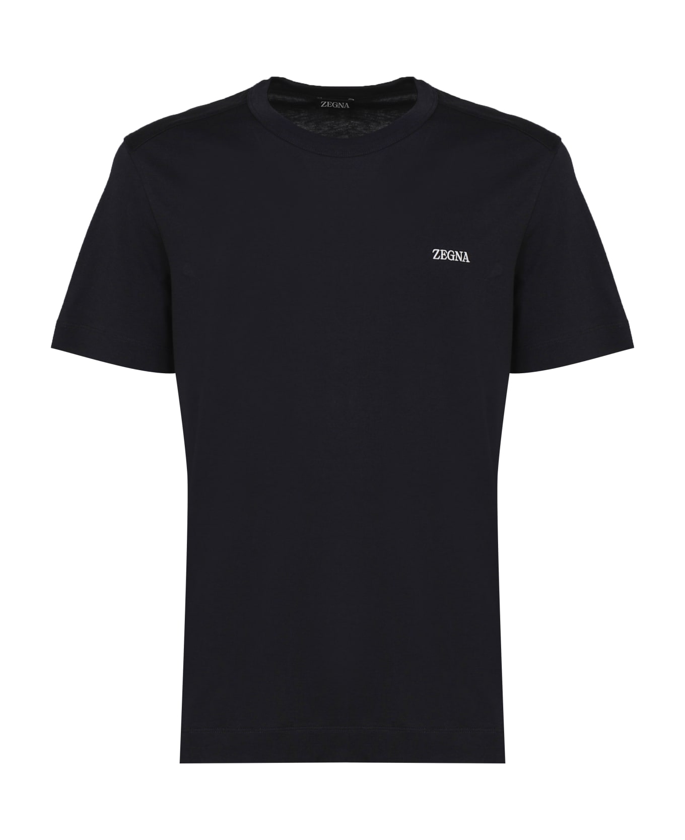 Zegna Logo Cotton T-shirt - Black