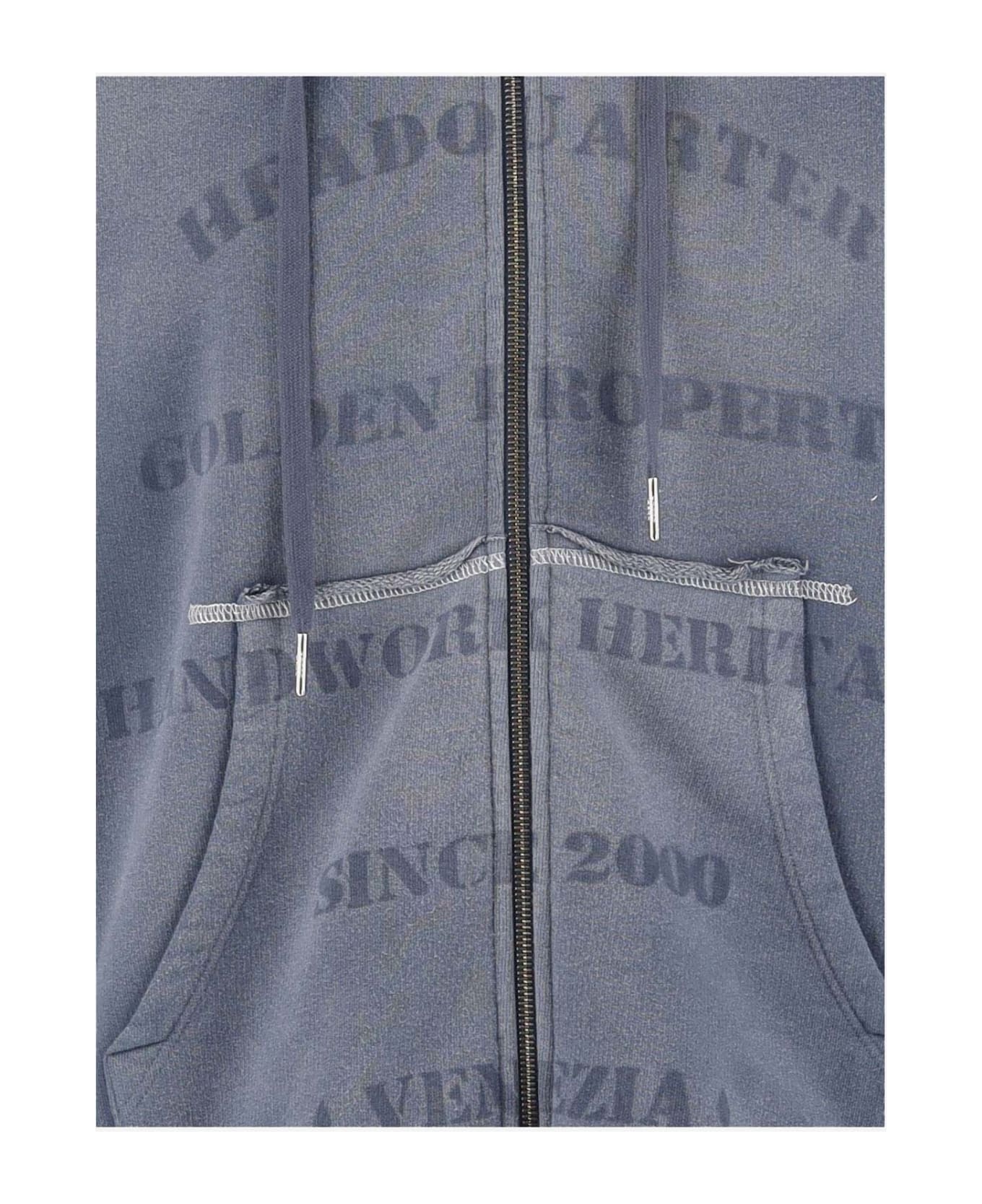 Golden Goose Cotton Sweatshirt With Logo - Blue