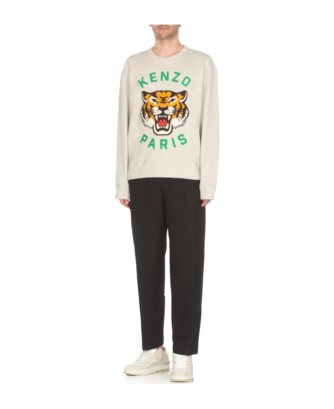 Kenzo Pale Grey Cotton Sweatshirt - A Pale Grey