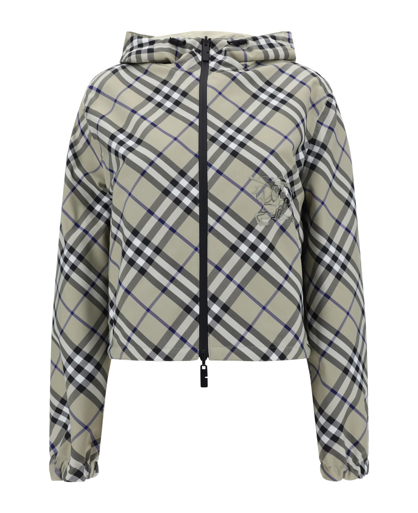 Burberry Reversible Cropped Checked Hooded Jacket - Lichen Ip Check
