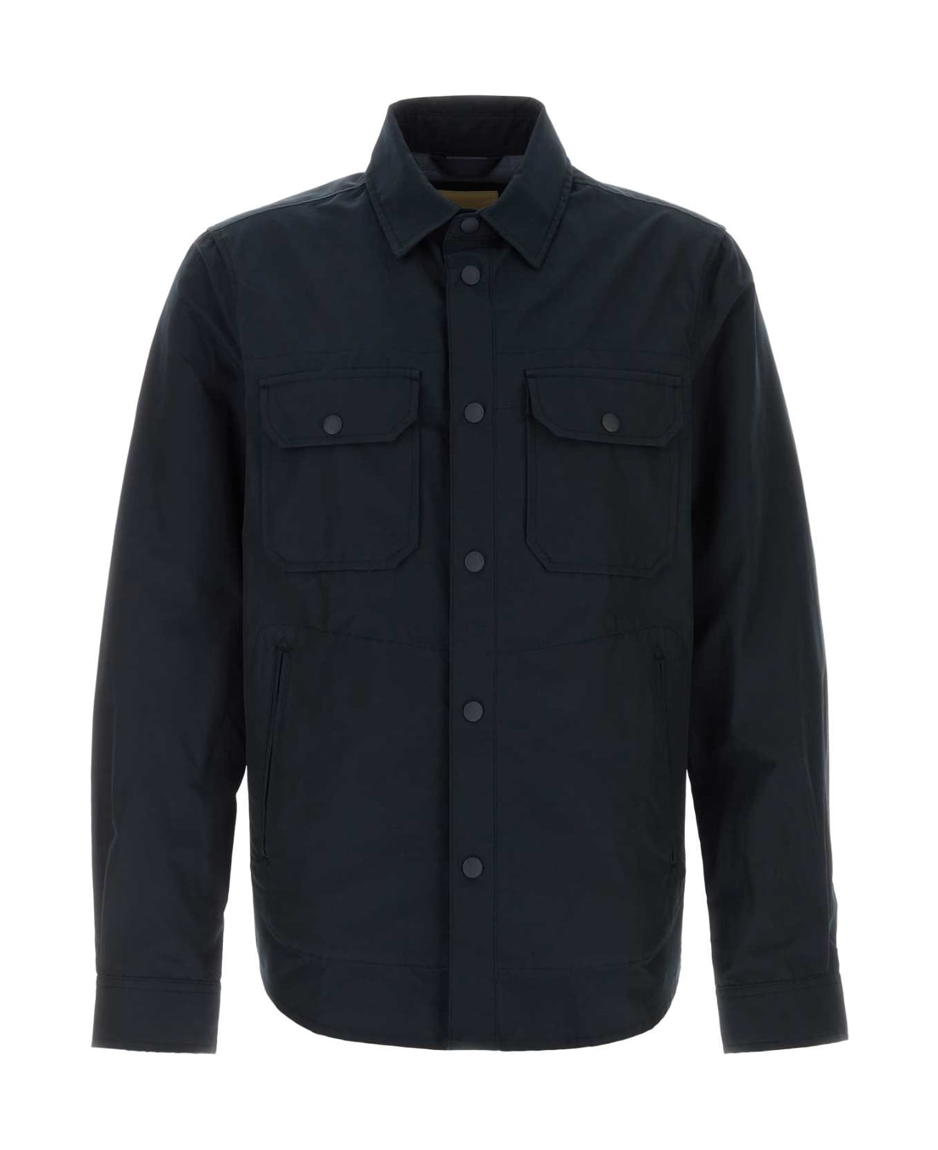 Woolrich Navy Blue Cotton Blend Shirt - MELTONBLUE