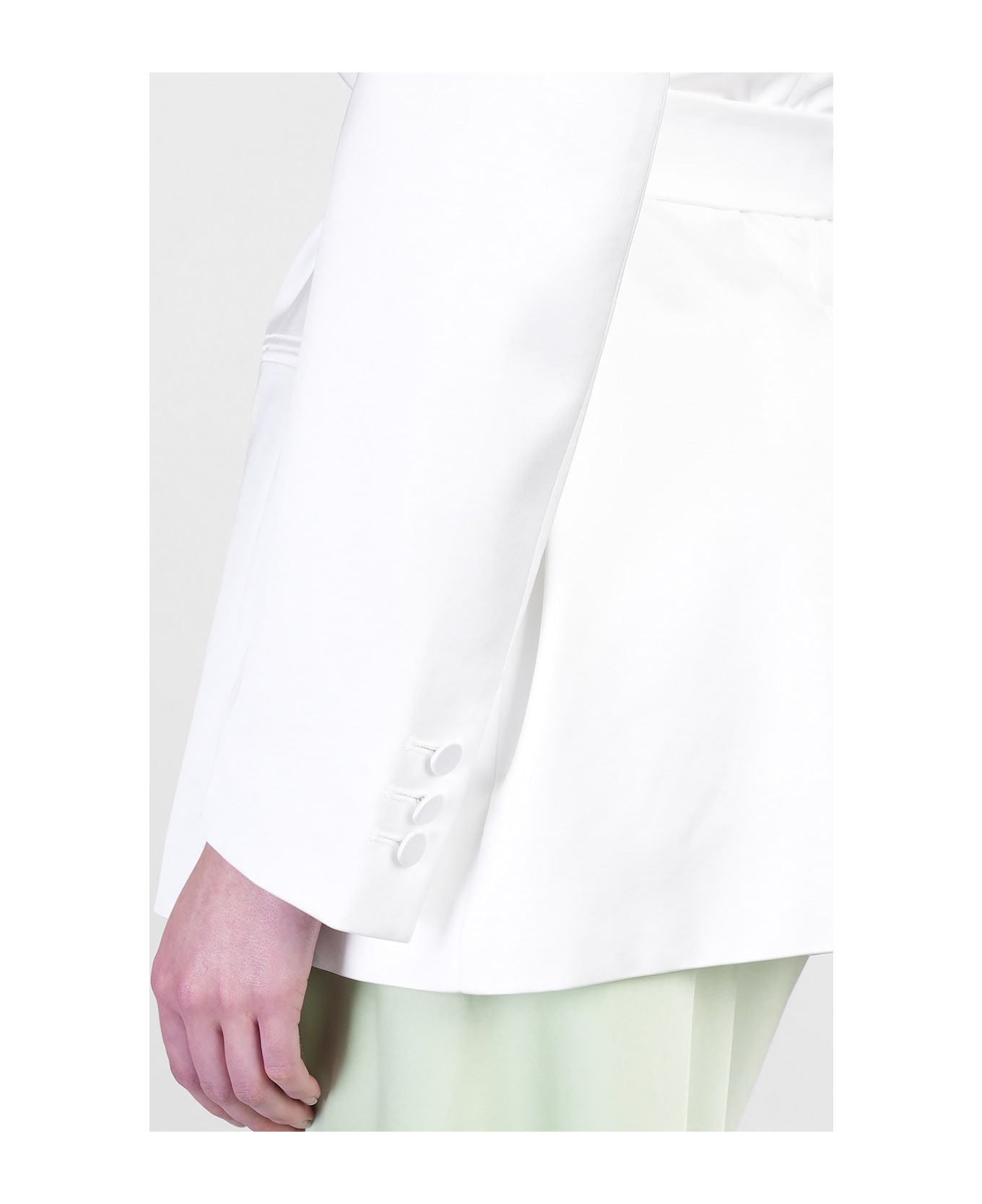 The Andamane Guia With Belt Blazer In White Polyester - white