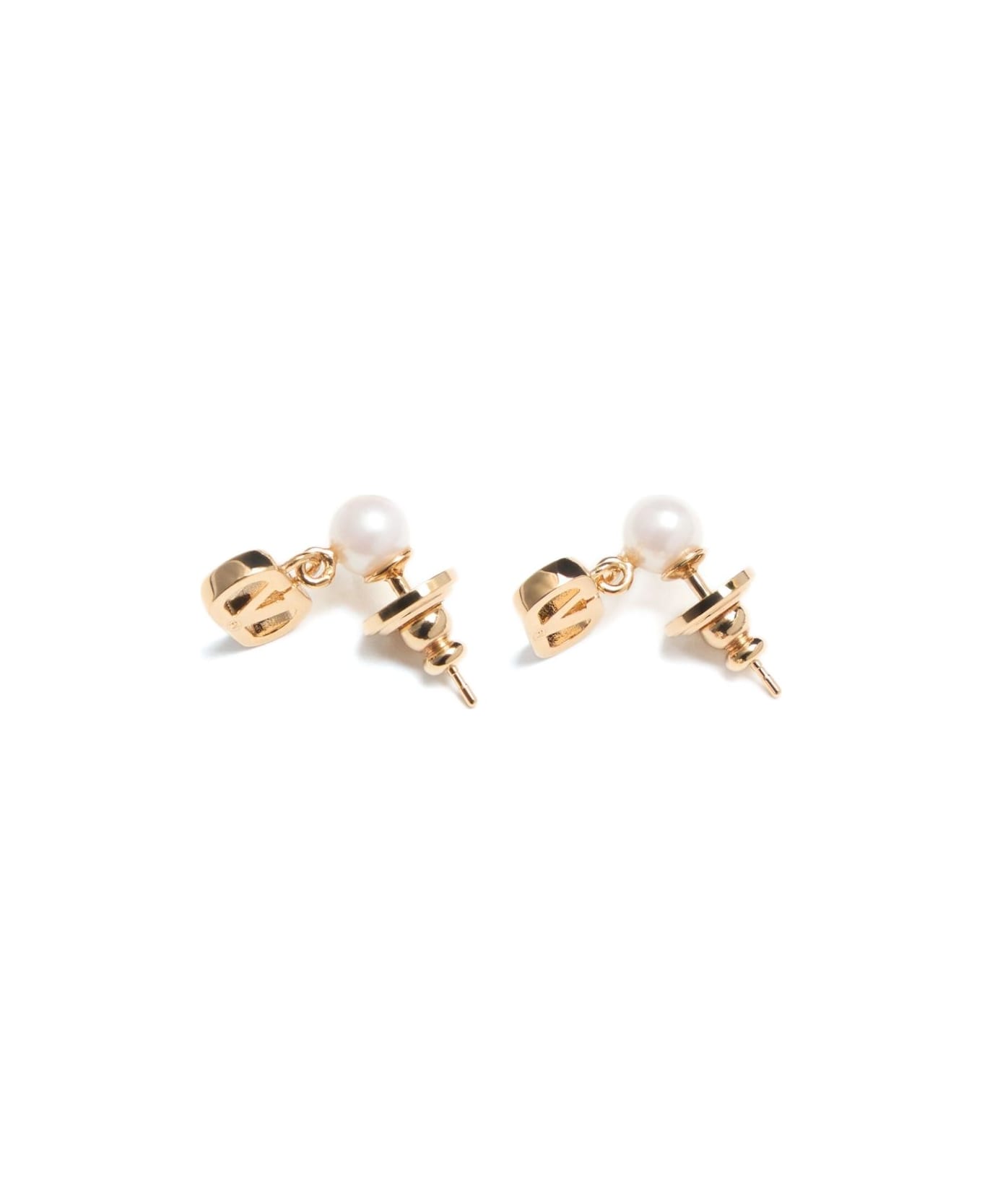 Valentino Garavani Vlogo Pearls Earrings - Golden
