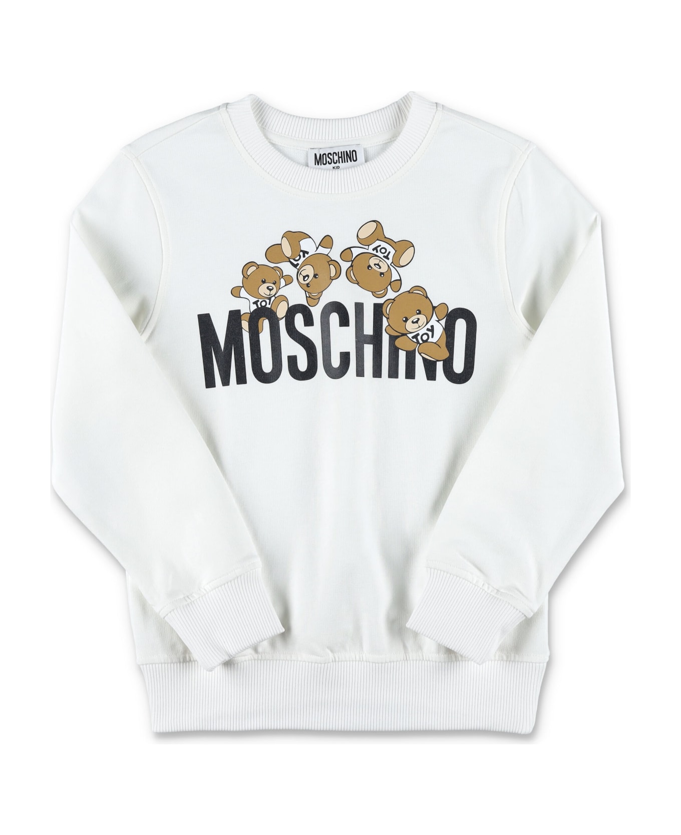 Moschino Fleece Logo Bear - WHITE ニットウェア＆スウェットシャツ