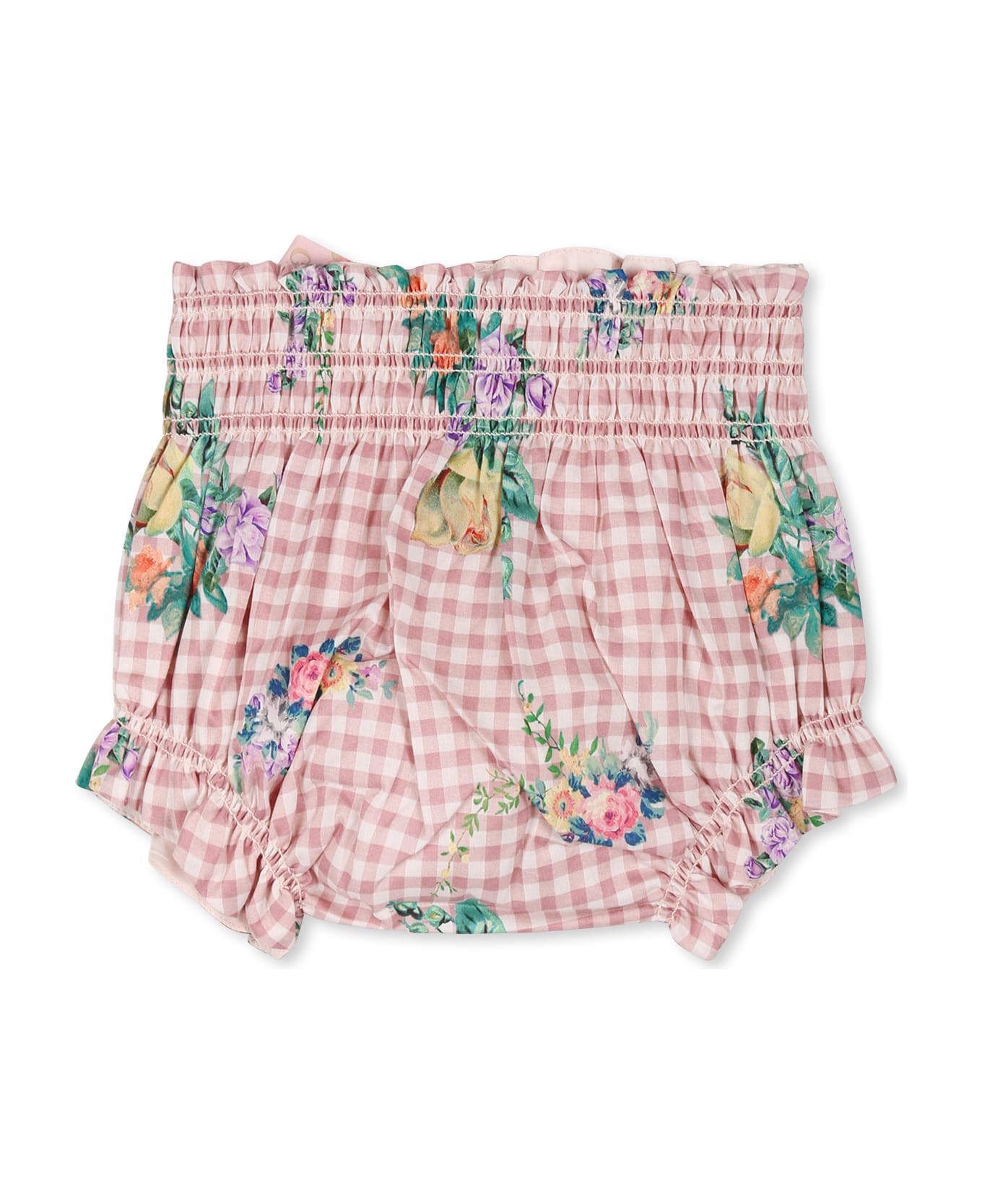 Camilla Pink Shorts For Baby Girl With Floral Print - Pink